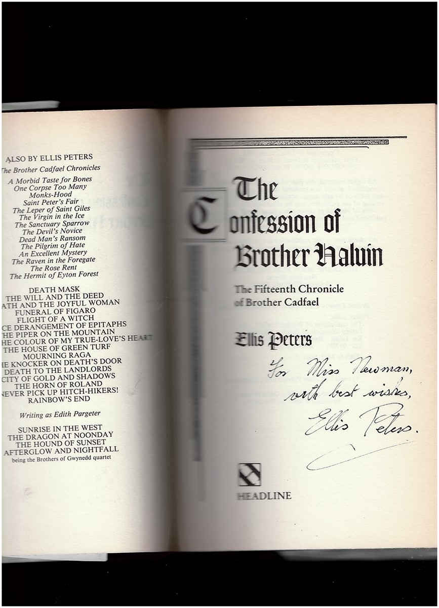 PETERS, ELLIS - The Confession of Brother Haluin Signed