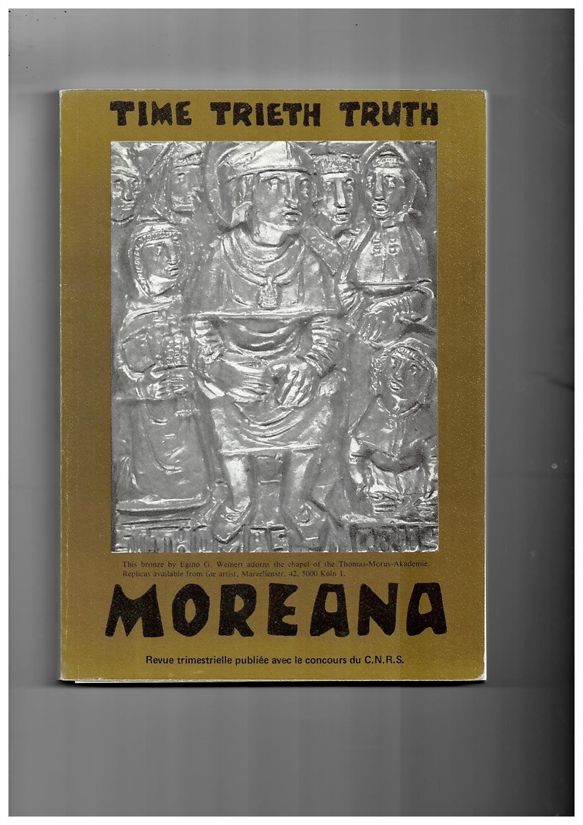 MARC'HADOUR, G. (EDITOR) - Moreana. Revue Trimestrielle Publie Avec le Concours Du C.N. R.S. December 1978 Volume XV No. 59-60