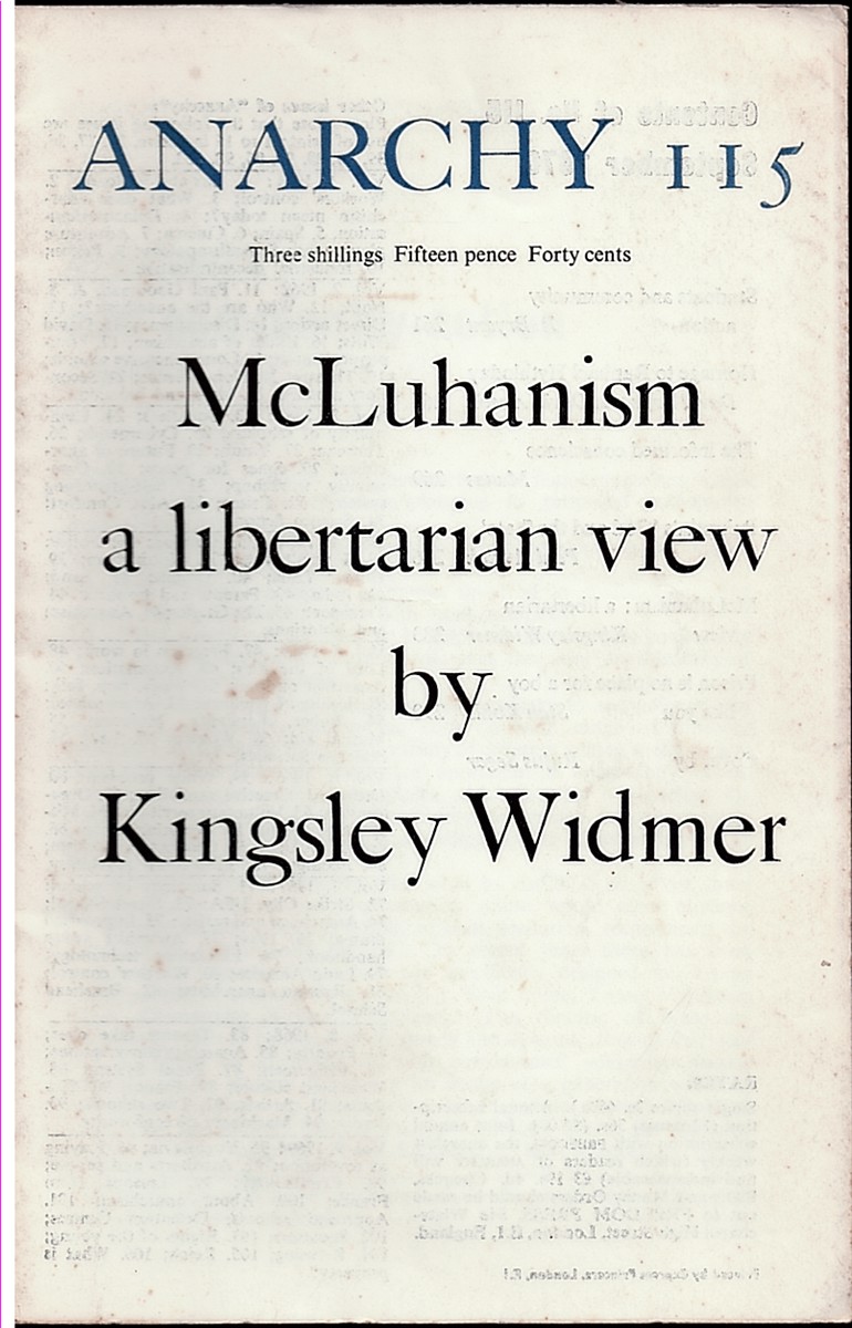 Image for Students and Community Action - Mcluhanism: a Libertarian View Anarchy 115 (Vol 10 No. 9) September 1970 Students and Community Action - Mcluhanism: a Libertarian View Anarchy 115 (Vol 10 No. 9) September 1970