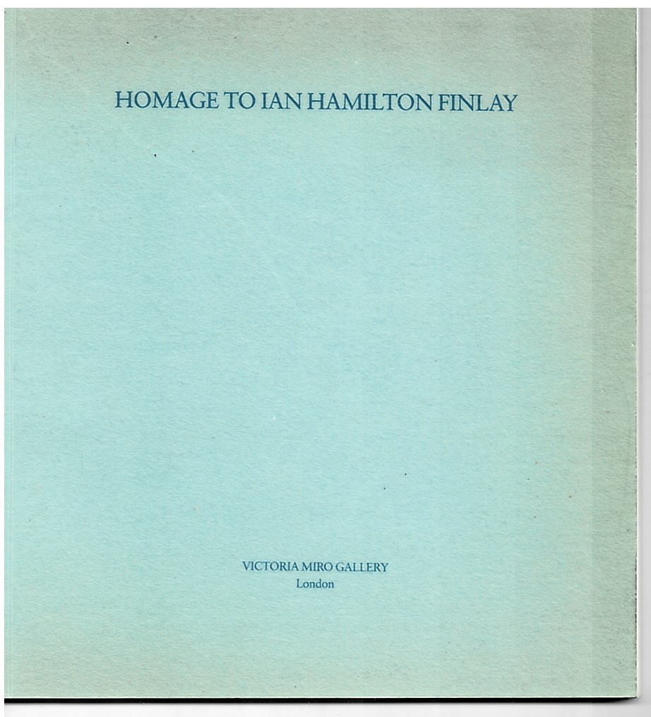 Homage to Ian Hamilton Finlay