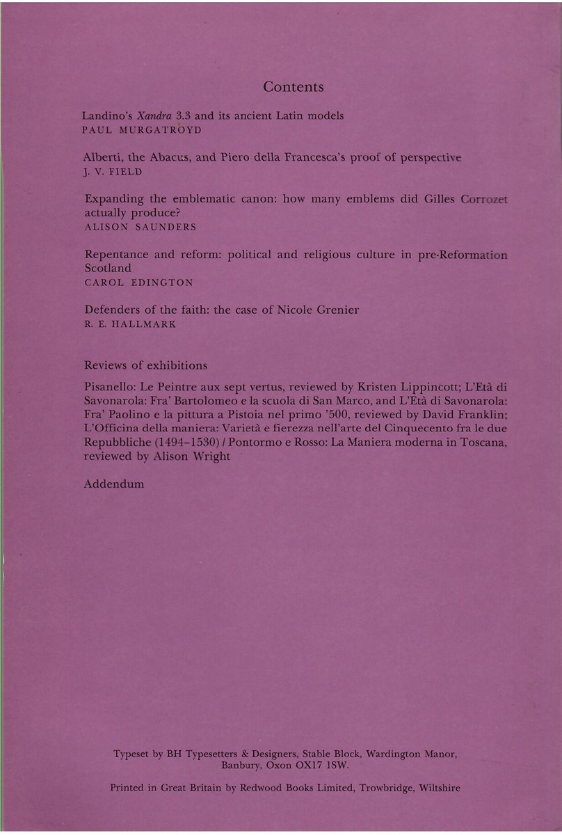 Renaissance Studies. Journal of the Society for Renaissance Studies. Volume 11. Number 2. June 1997