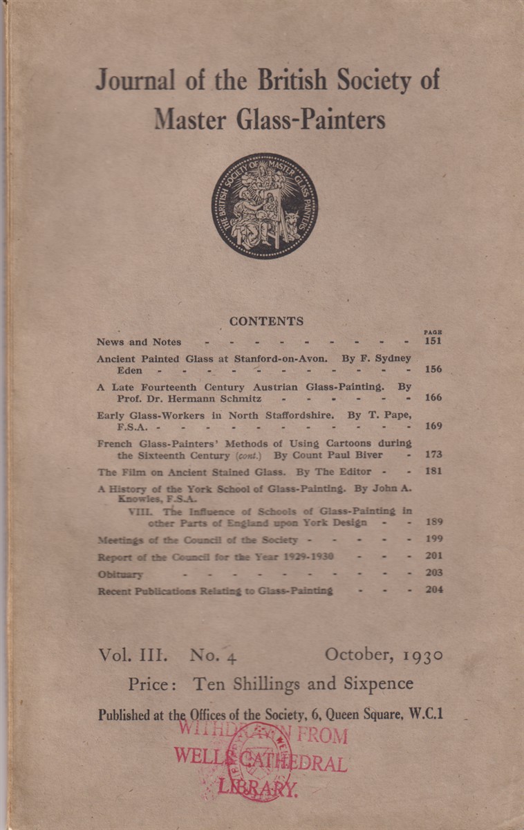 Journal of the British Society of Master Glass-Painters. Vol. III. No. 4 October, 1930