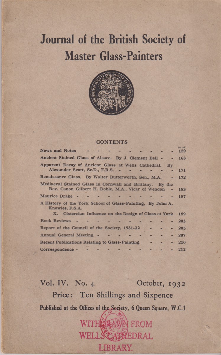 Image for Journal of the British Society of Master Glass-Painters. Vol. IV No. 4 October, 1932 Journal of the British Society of Master Glass-Painters. Vol. IV No. 4 October, 1932