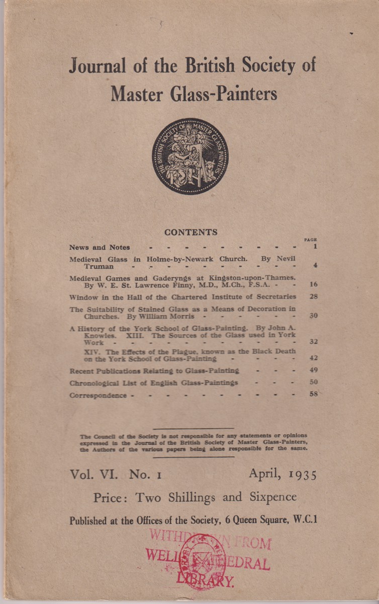 Image for Journal of the British Society of Master Glass-Painters. Vol. VI No. 1 April, 1935 Journal of the British Society of Master Glass-Painters. Vol. VI No. 1 April, 1935