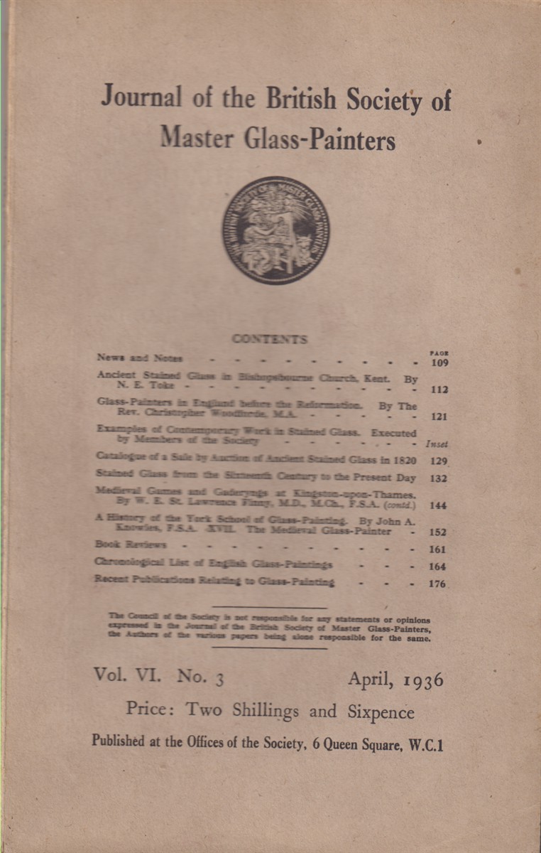 Image for Journal of the British Society of Master Glass-Painters. Vol. VI No. 3 April, 1936 Journal of the British Society of Master Glass-Painters. Vol. VI No. 3 April, 1936