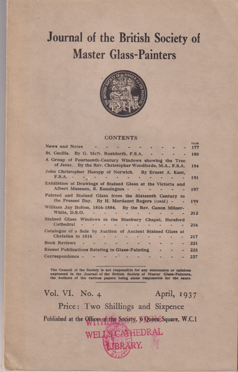 Image for Journal of the British Society of Master Glass-Painters. Vol. VI No. 4 April, 1937 Journal of the British Society of Master Glass-Painters. Vol. VI No. 4 April, 1937