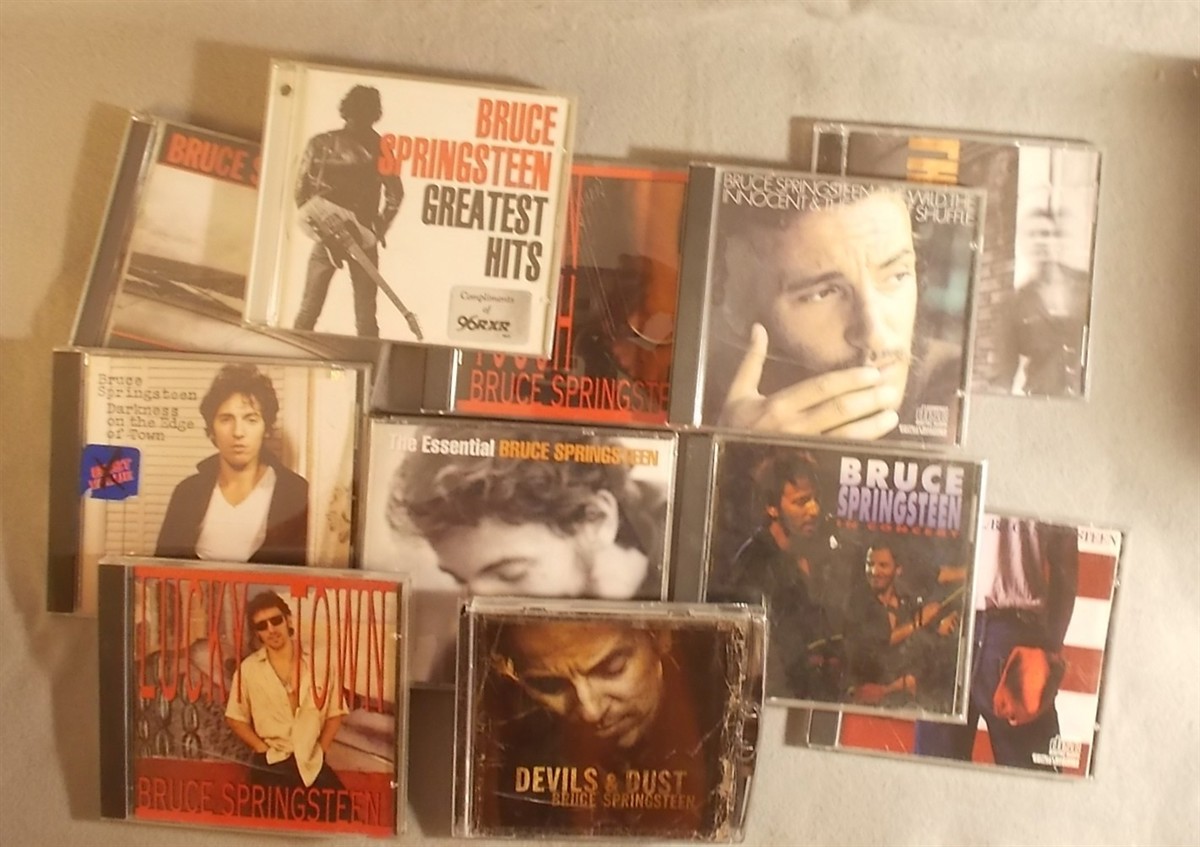 11 Bruce Springsteen CD Lot: Darkness on the Edge of Town, Wild Innocent and the E Street Shuffle, in Concert - Plugged, Essential Bruce Springsteen, Nebraska, Born in the USA, Human Touch, Lucky Town, the Rising, Devils and Dust, Greatest Hits