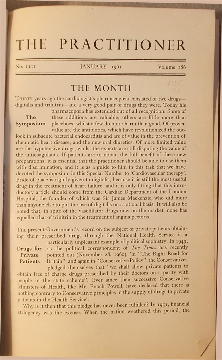 The Practitioner: January-June 1961 (Six Bound Volumes of the Medical Journal)
