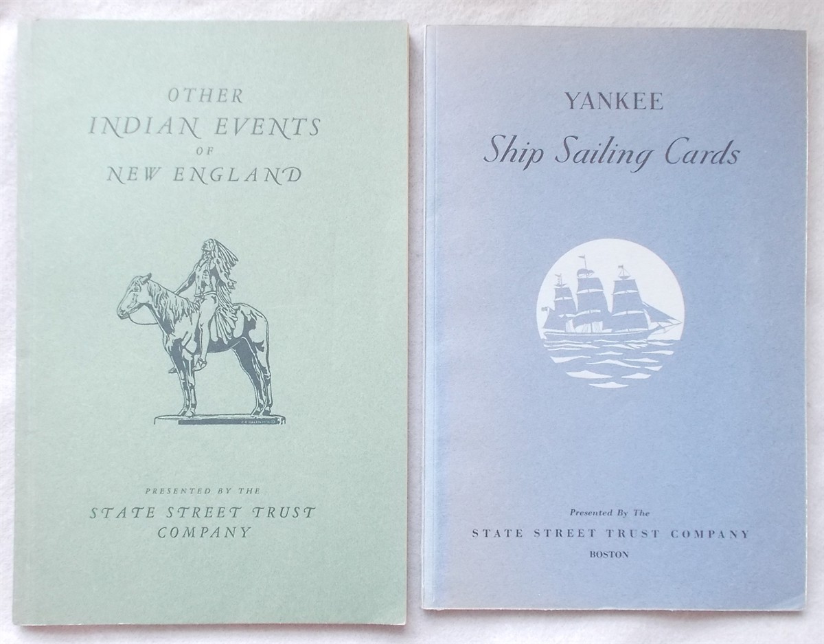 Yankee Ship Sailing Cards and Other Indian Events of New England (State Street Trust Company) [2 Volumes]