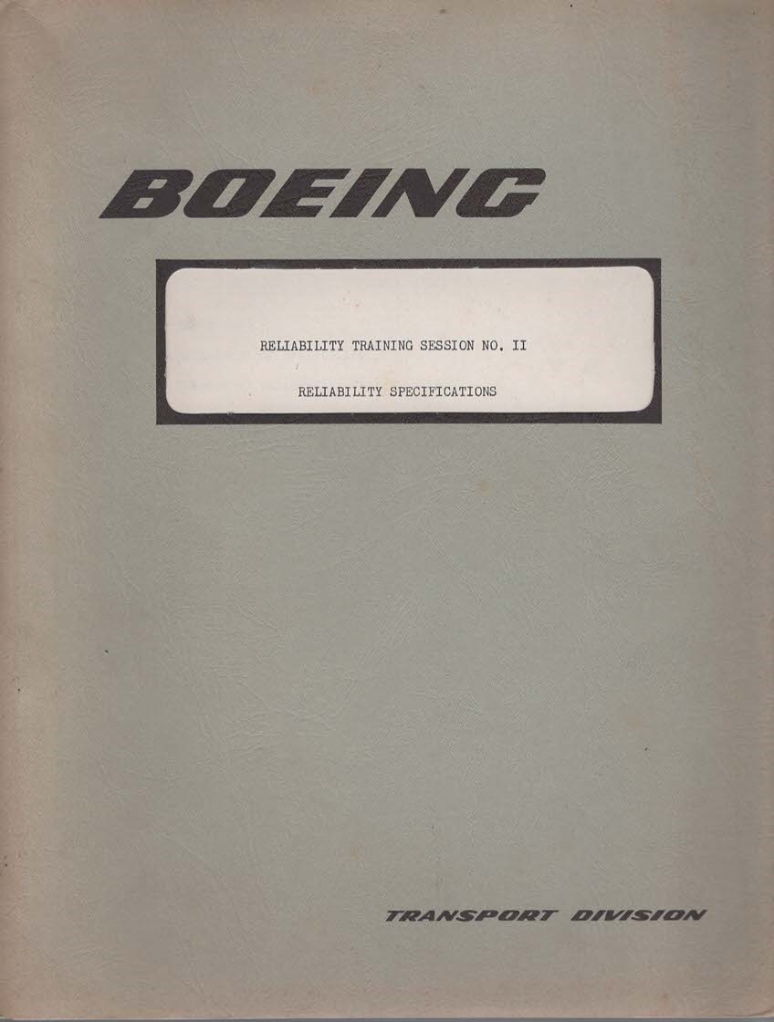 Reliability Training Session No. II Reliability Specifications