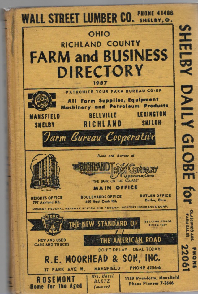 Ohio Richland County Farm and Business Directory 1957