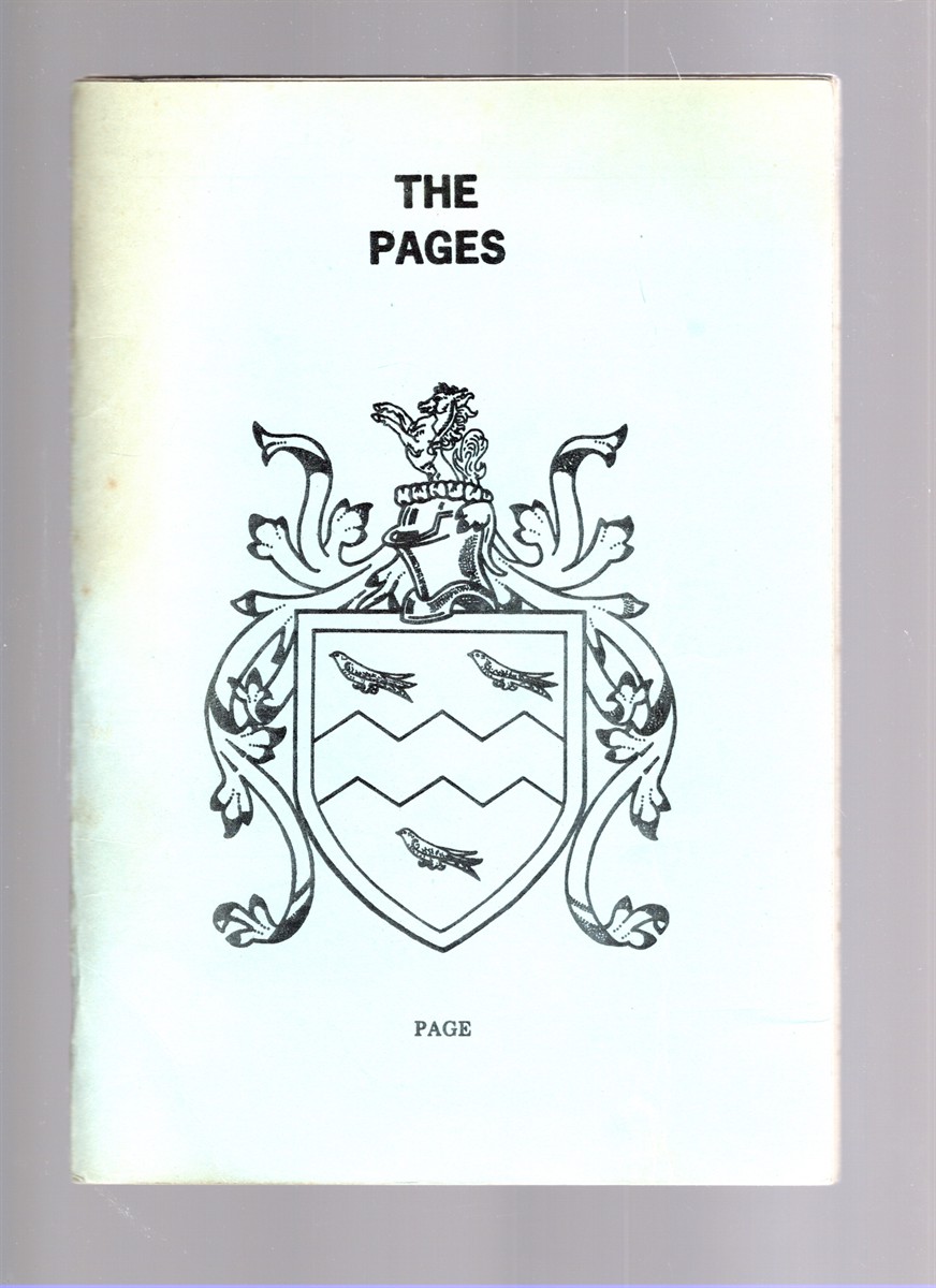 The Pages A Genealogy and History of the Page Family with Related Pictures and Stories