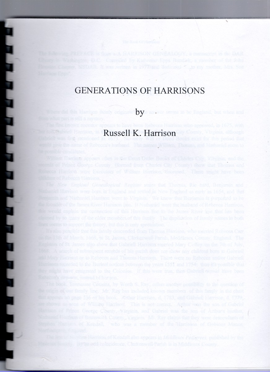 Generations of Harrisons