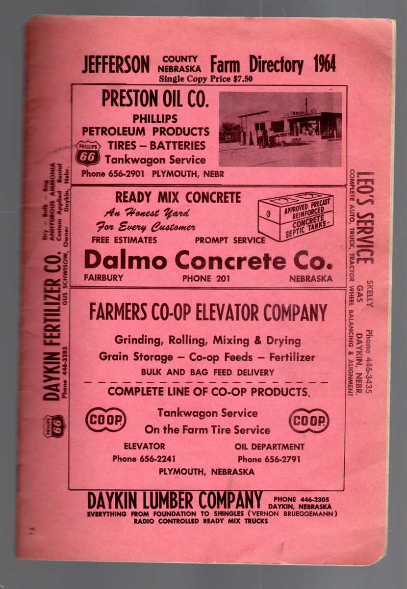Jefferson County Nebraska Farm Directory 1964