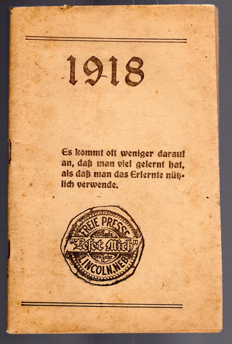 1918 Freie Presse Lincoln, Neb.