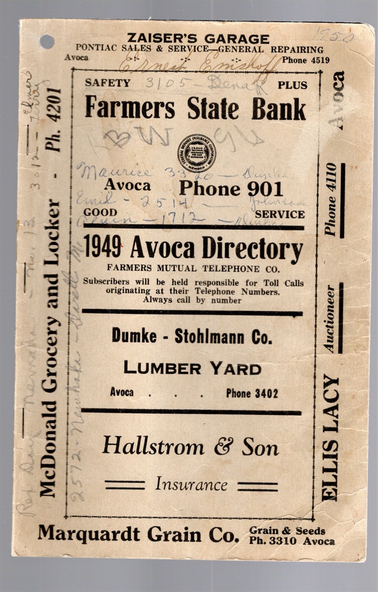 1949 Avoca Directory