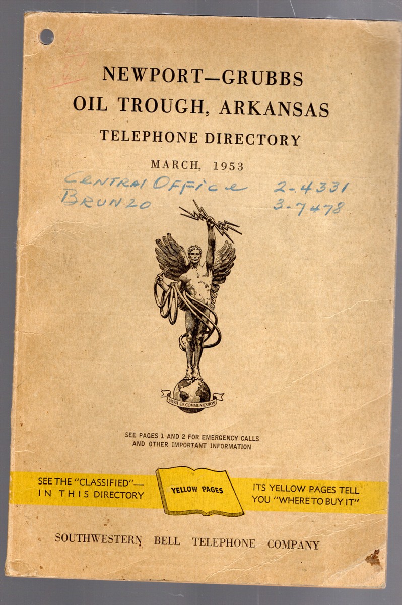 Image for Newport - Grubbs - Oal Trough, Arkansas Telephone Directory March, 1953 Newport - Grubbs - Oal Trough, Arkansas Telephone Directory March, 1953
