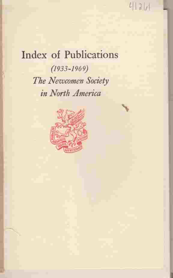 RANDLE, GRETCHEN R - Index of Publications for the Newcomen Society