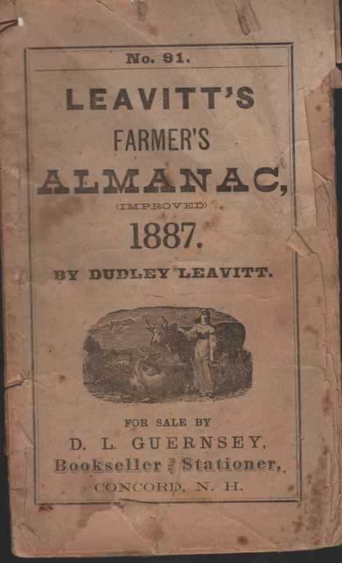 LEAVITT, DUDLEY - Leavitt's Farmer's Almanac, No 91, 1887