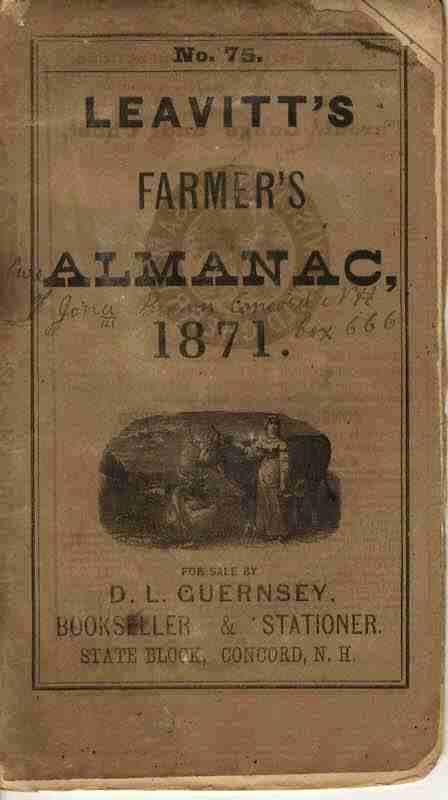 Image for Leavitt's Farmer's Almanac, 1871  No. 75