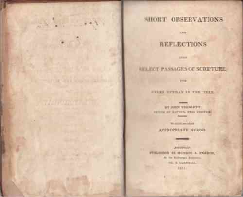 TREMLETT, JOHN - Short Observations and Reflections Upon Select Passages of Scripture for Every Sunday in the Year to Which Are Added, Appropriate Hymns.