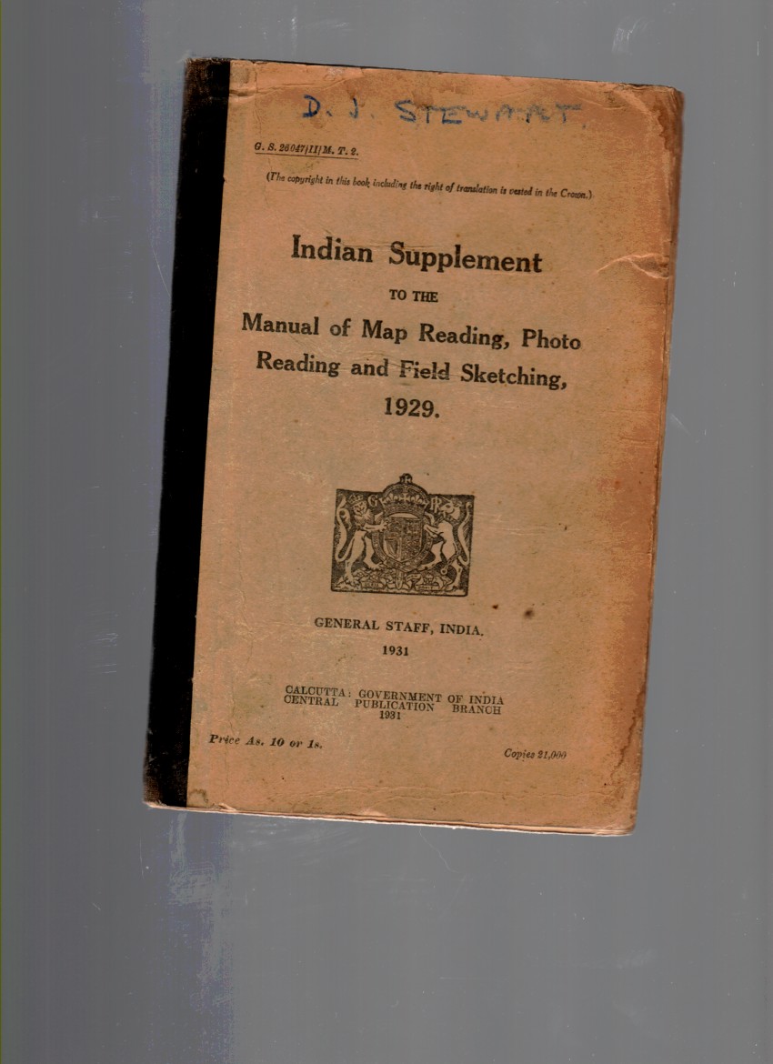 Image for MANUAL OF MAP READING, PHOTO READING, AND FIELD SKETCHING, 1929  Indian Supplement