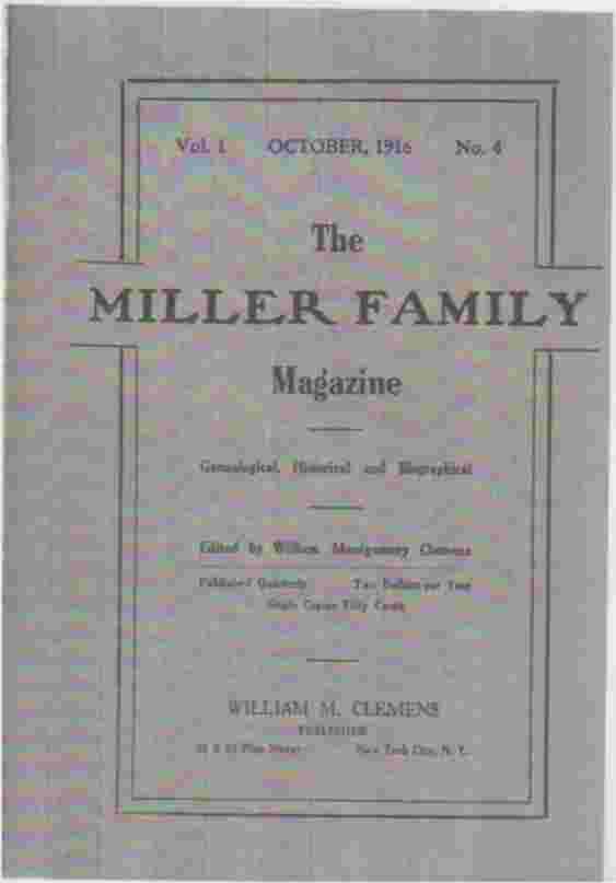 CLEMENS, WILLIAM M. - The Miller Family Magazine, October, 1916, Vol 1, No 4