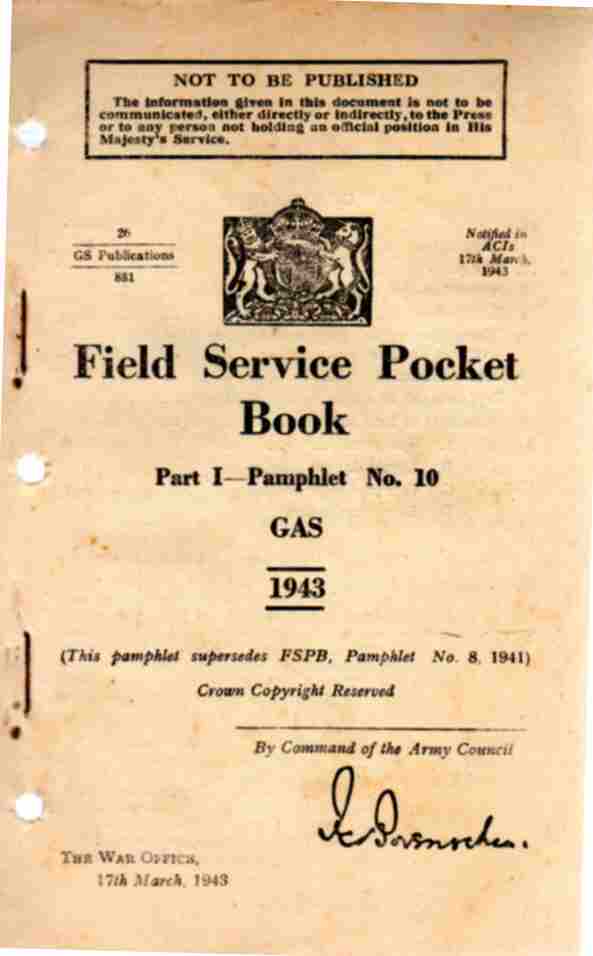 HMSO - Field Service Pocket Book, Part 1- Pamphlet No 10, Gas