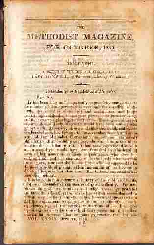 NO AUTHOR LISTED - The Methodist Magazine for October, 1816