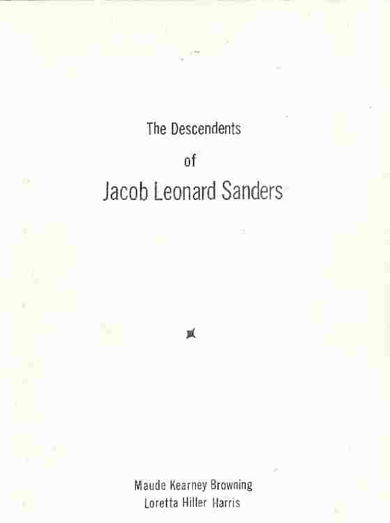 BROWNING, MAUDE KEARNEY - The Descendents of Jacob Leonard Sanders