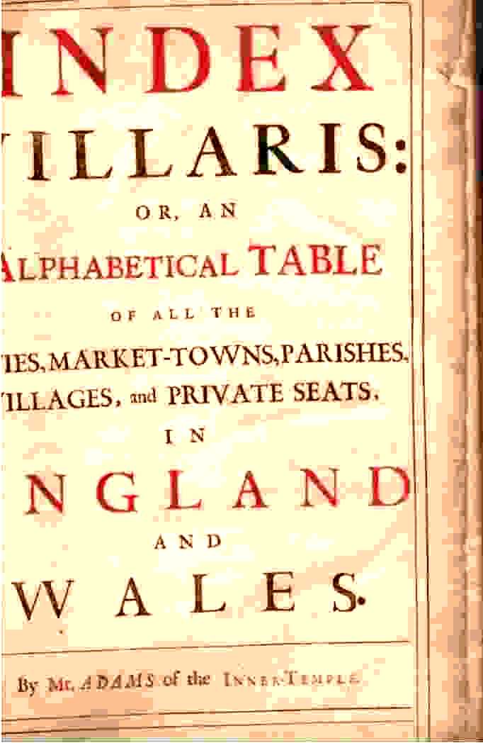 Image for Index villaris of 1680  or, An alphabetical table of all the cities, market-towns, parishes, villages, and private seats, in England and Wales