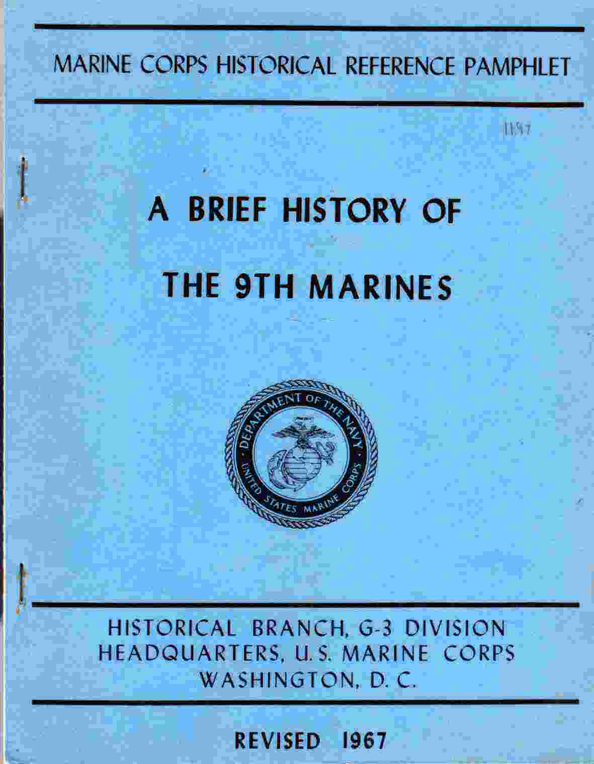 Image for A Brief History of the 9th Marines