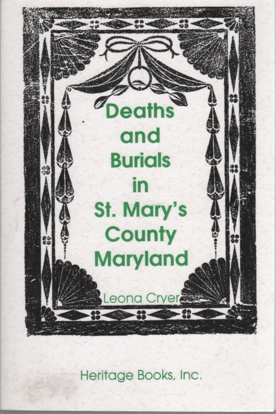 CRYER, LEONA - Deaths and Burials in St. Mary's County, Maryland