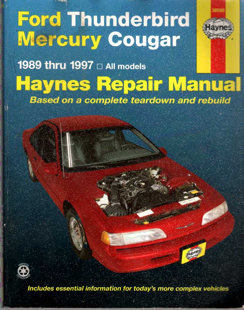 Image for Ford Thunderbird & Mercury Cougar Haynes Repair Manual (Usa)