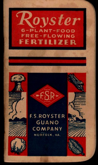 Image for Royster 6 Plant Food Free Flowing Fertilizer Memo Book-Calendar 1948-49