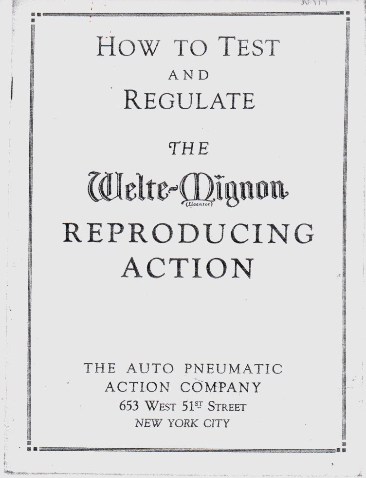 Image for How to Test and Regulate the Auto Delux Welte-Mignon Reproduction Piano