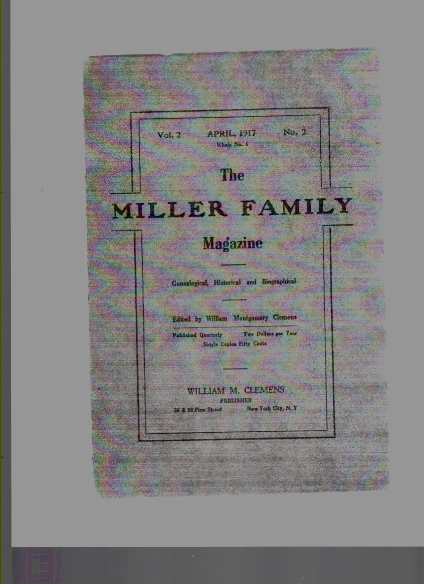 CLEMENS, WILLIAM M. - The Miller Family Magazine, April 1917