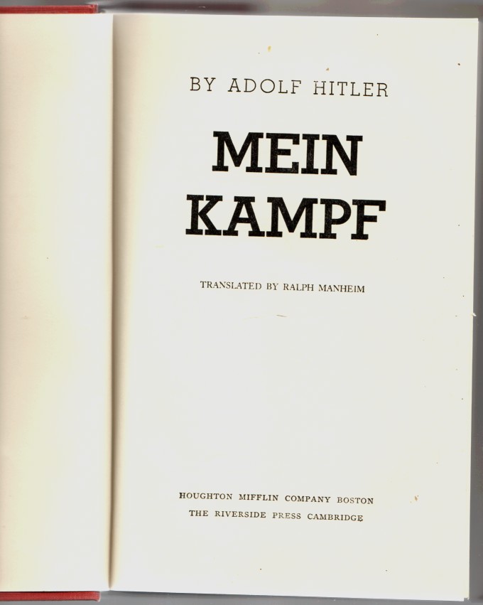 Adolf Hitler - Mein Kampf, Mon combat. Édité à Paris par…