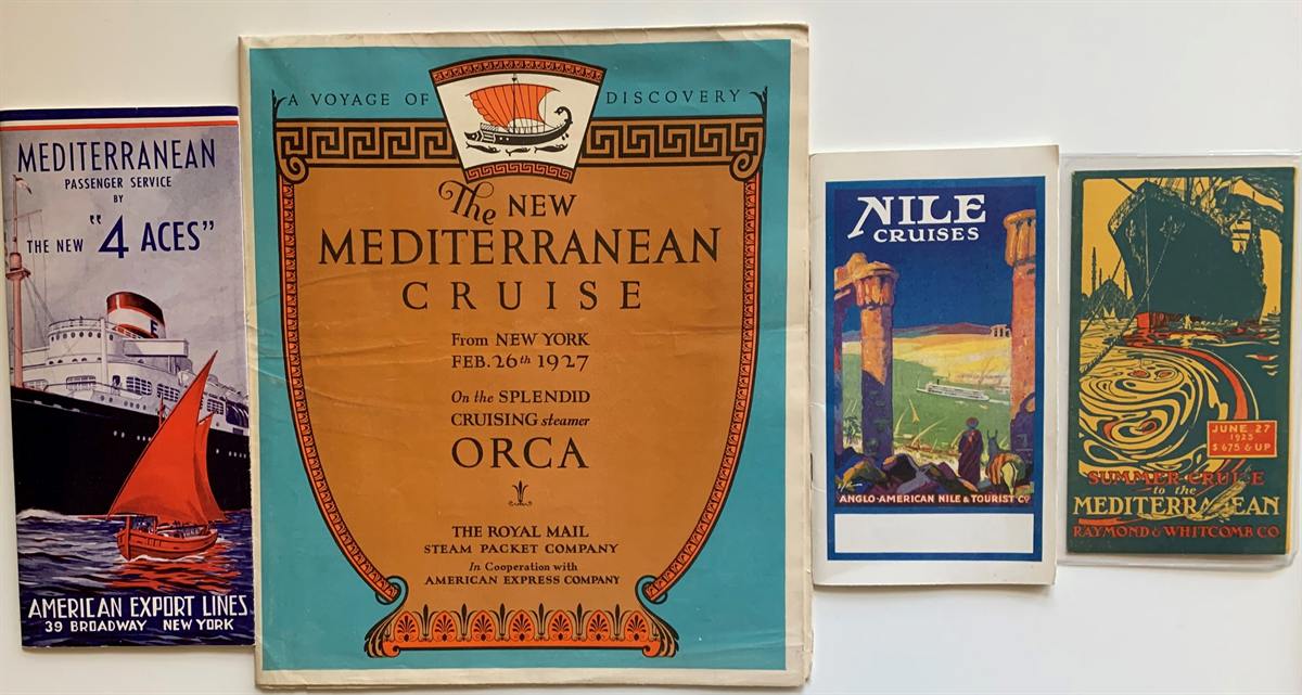 Image for [4 Items] the New Mediterranian Cruise from New York, Feb. 26th, 1927, on the Splendid Cruising Steamer Orca.  [Together With]: Nile Cruises, Anglo-American Nile & Tourist Co. ; Mediterranean Passenger Service, American Export Lines; Summer Cruise to the Meditteranean, Raymond & Whitcomb Co.