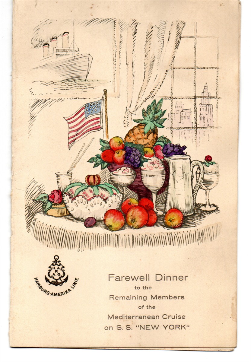 [Menu] Farewell Dinner to the Remaining Members of the Mediterranean Cruise on S. S. 