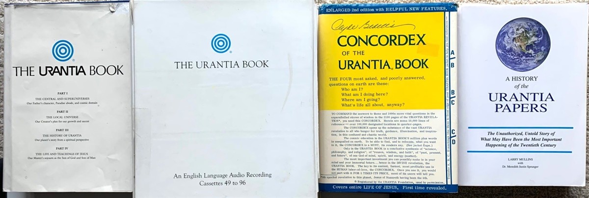 [4 Items] the Urantia Book; Concordex of the Urantia Book; a History of the Urantia Papers; the Urantia Book, an English Language Audio Recording Cassettes 49 to 96.
