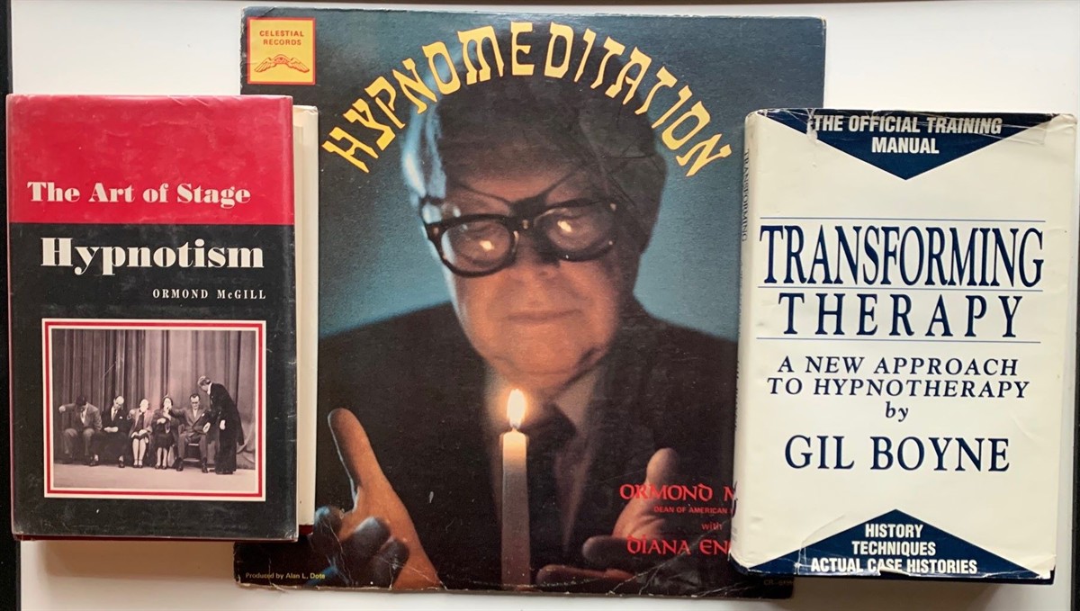 [3 Items] the Art of Stage Hypnotism. (Together with Vinyl Record) Hypnomeditation; Transforming Therapy: a New Approach to Hypnotherapy.