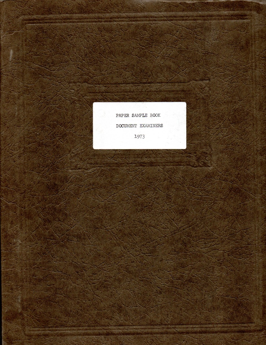 Paper Sample Book, Document Examiner, 1973
