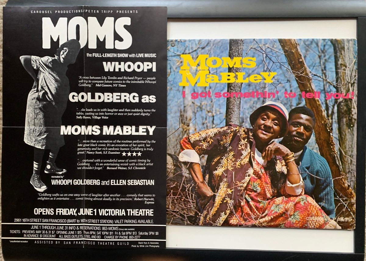 [2 Items] Advertising Flyer/poster for Her One Woman Show 'moms', [Together With] Vinyl 33