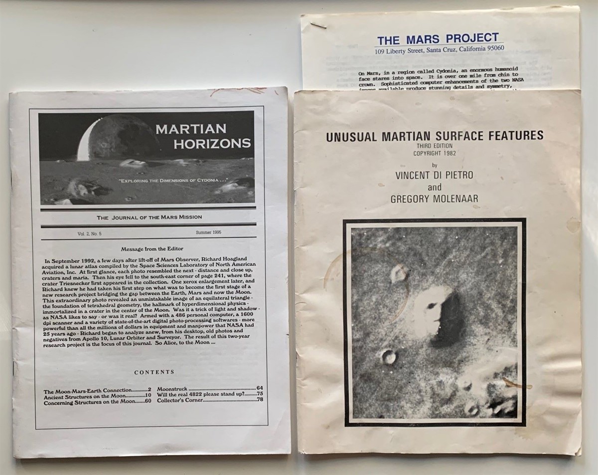 (Two Items) Martian Horizons, the Journal of the Mars Mission, Vol. 2, No. 5, Summer 1995. Unusual Martian Surface Features, Third Edition, 1982.