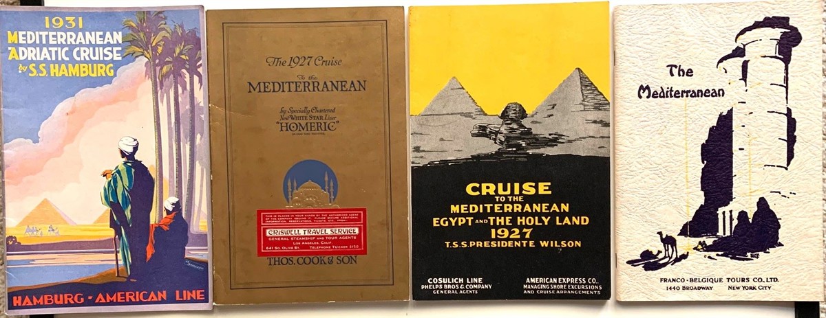 (Four Items) Mediterranean Cruises: Hamburg-American Line; Thos. Cook, 2 White Star Line; Cosulich Line.
