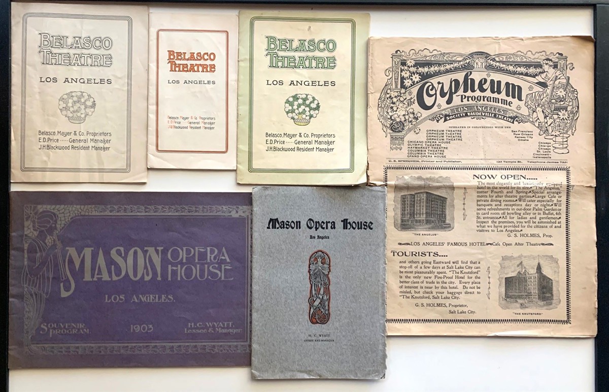 [6 Items] Theatre Programs: Three Belasco Theatre, 1904 ; Two Mason Opera House,1903, (c.1904) ; Orpheum Programme, 1902