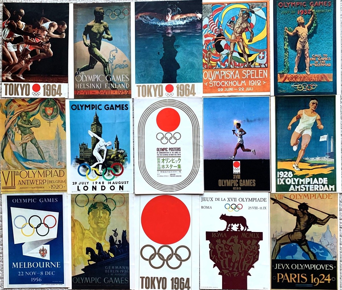 A Collection of Poster Reproductions; Magazines; Books on the Olympics.
