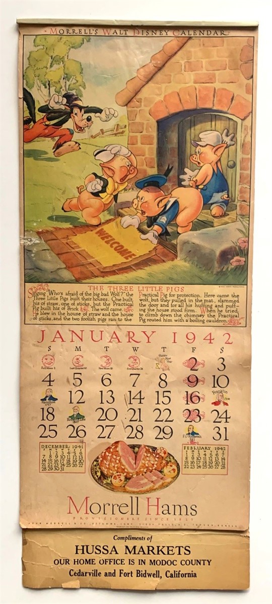 Image for Morrell's Walt Disney Calendar, 1942 Morrell's Walt Disney Calendar, 1942