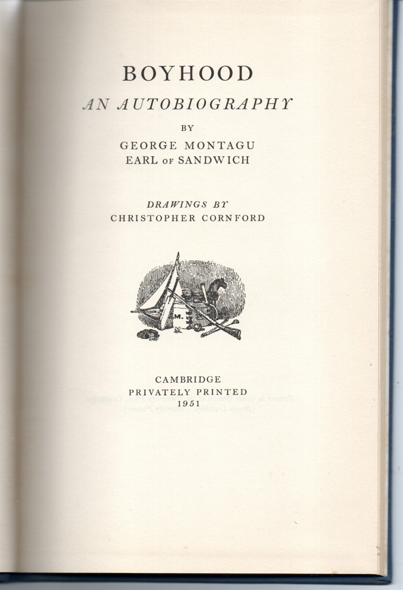 Image for Boyhood, An Autobiography. Drawings by Christopher Cornford. Boyhood, An Autobiography. Drawings by Christopher Cornford.